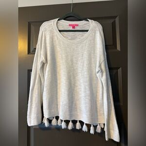 Lilly Pulitzer fringe sweater- size XL